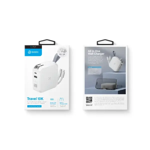 BAZIC TRAVEL 10K | 5-IN-1 MULTI-FUNCTIONAL WALL CHARGER WITH 15W FAST WIRELESS CHARGING